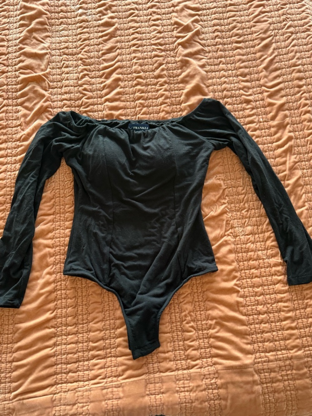 FRANKLY Black Stretchy Off-Shoulder Bodysuit